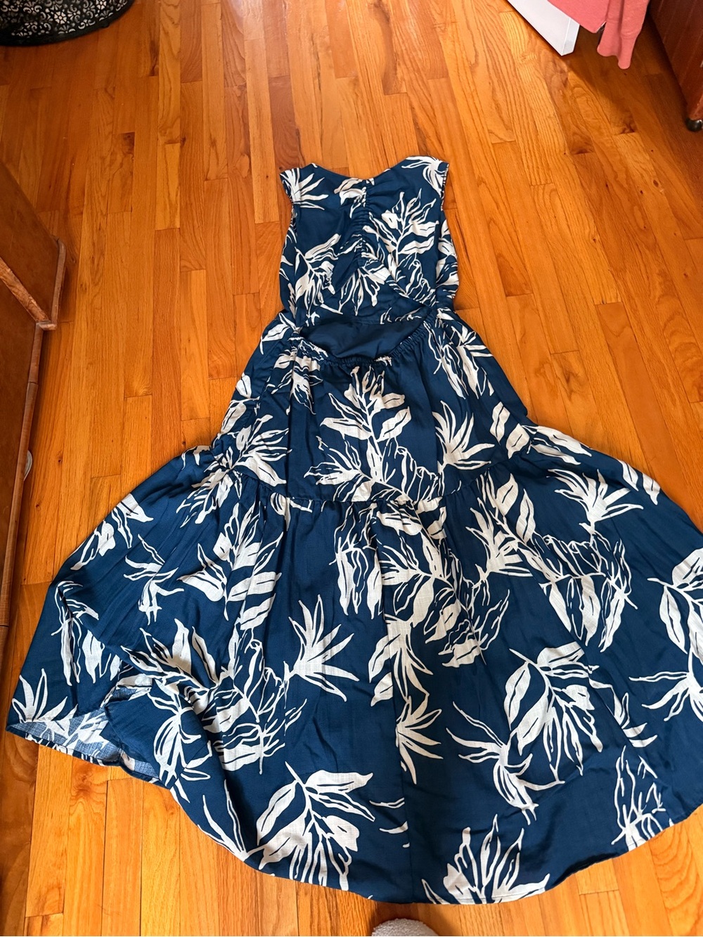 Navy Blue Floral Maxi Dress